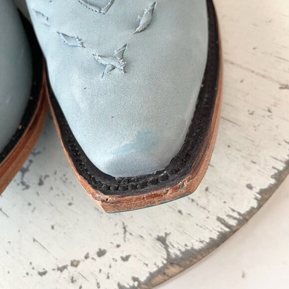 Lane Reverie Womens Cowboy Boots 6.5 Blue Suede Cowgirl Western Knee High Tall - Picture 8 of 13